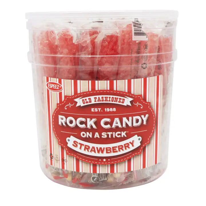 Old Fashion Rock Candy On A Stick- Strawberry