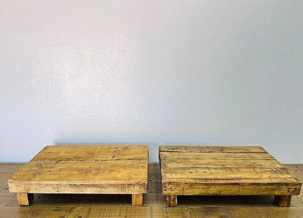 Handmade All Natural Rectangular Wood Stool