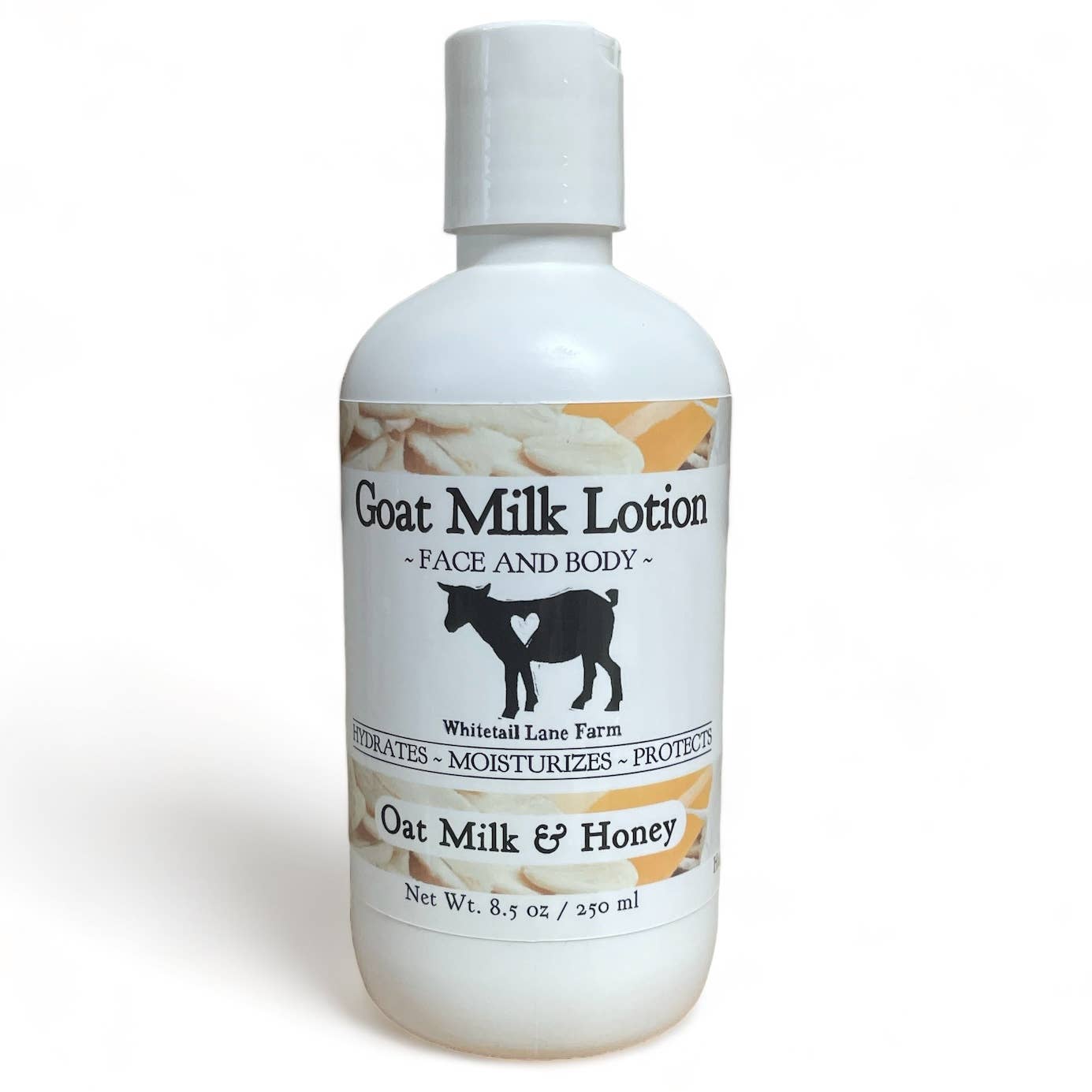 Goat Milk Lotion - Oats Milk and Honey: 8.5 oz with disc cap lid