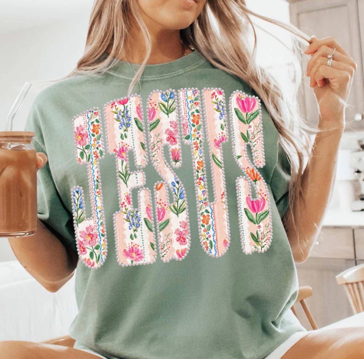Floral Jesus Graphic Tee
