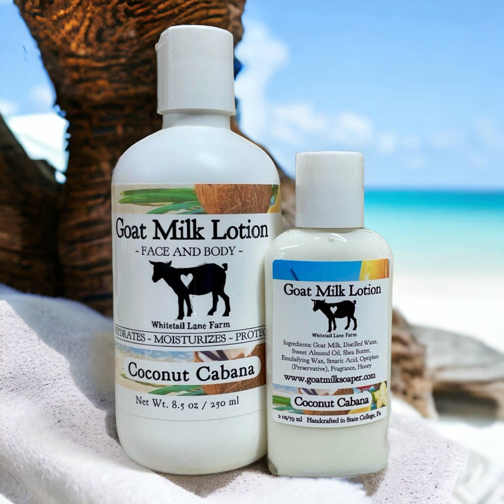 Goat Milk Lotion - Coconut Cabana: 8.5 oz with disc cap lid