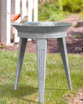 Vintage Metal Bird Bath and Stand