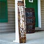 Welcome Amish-Made Whiskey Barrel Porch Sign