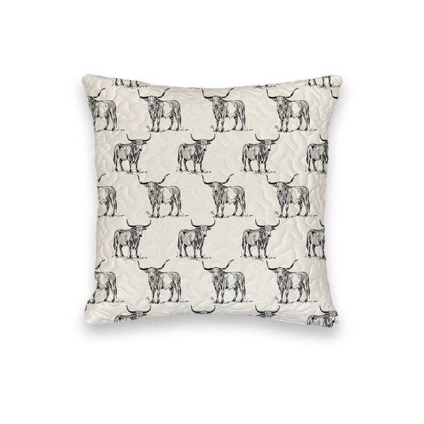 "Hey Y'all" Longhorns Quilted Mini Pillow 8" x 8"