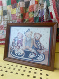 1990's Teddy + Kitten Framed Cottagecore Decor