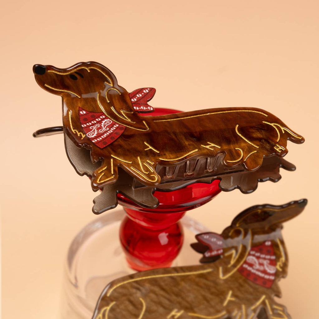 Bandana Dachshund Hair Claw Clip