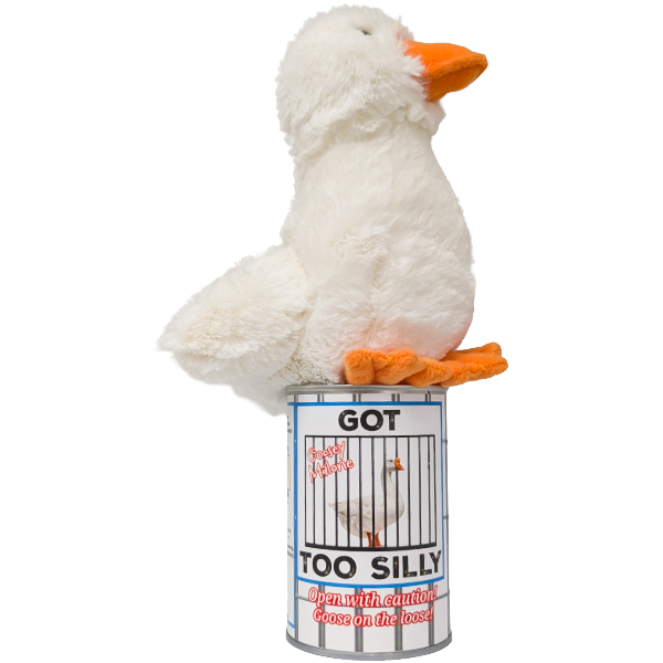 Canned Got Too Silly Goose - Goose Plush Stuffed Animal: Pop Top Lid