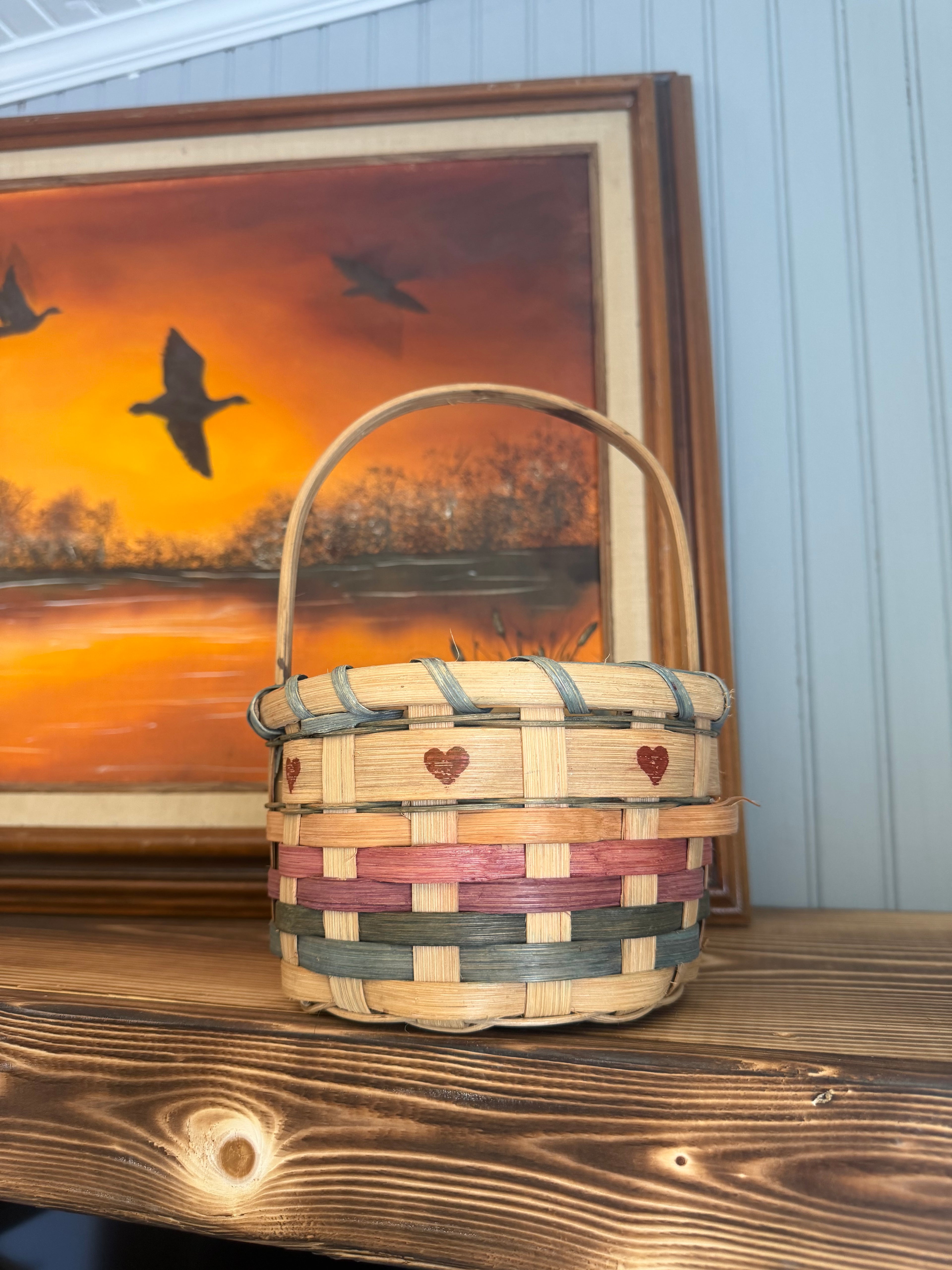 Vintage Heart Basket