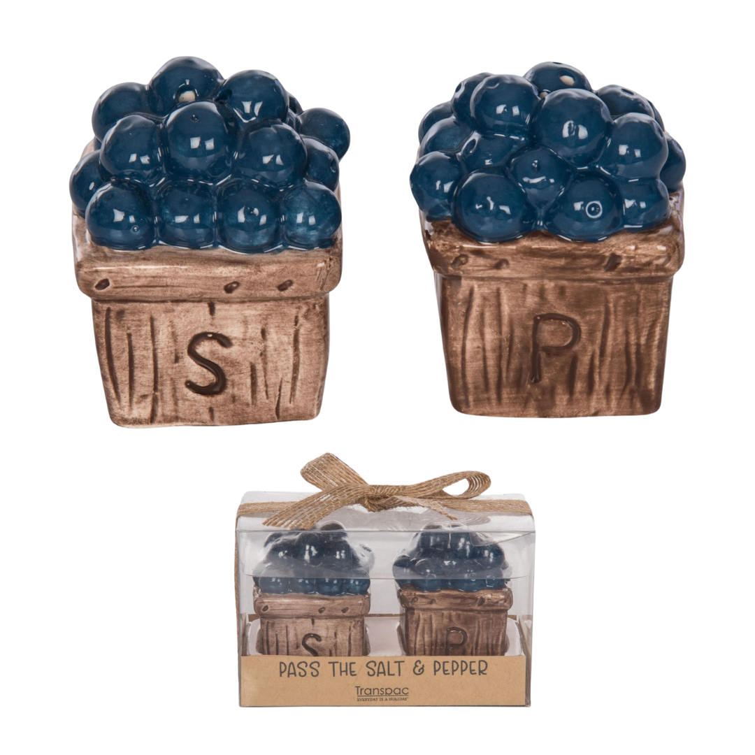Transpac Dol Blueberry Basket S/P S/2 Patriotic Home