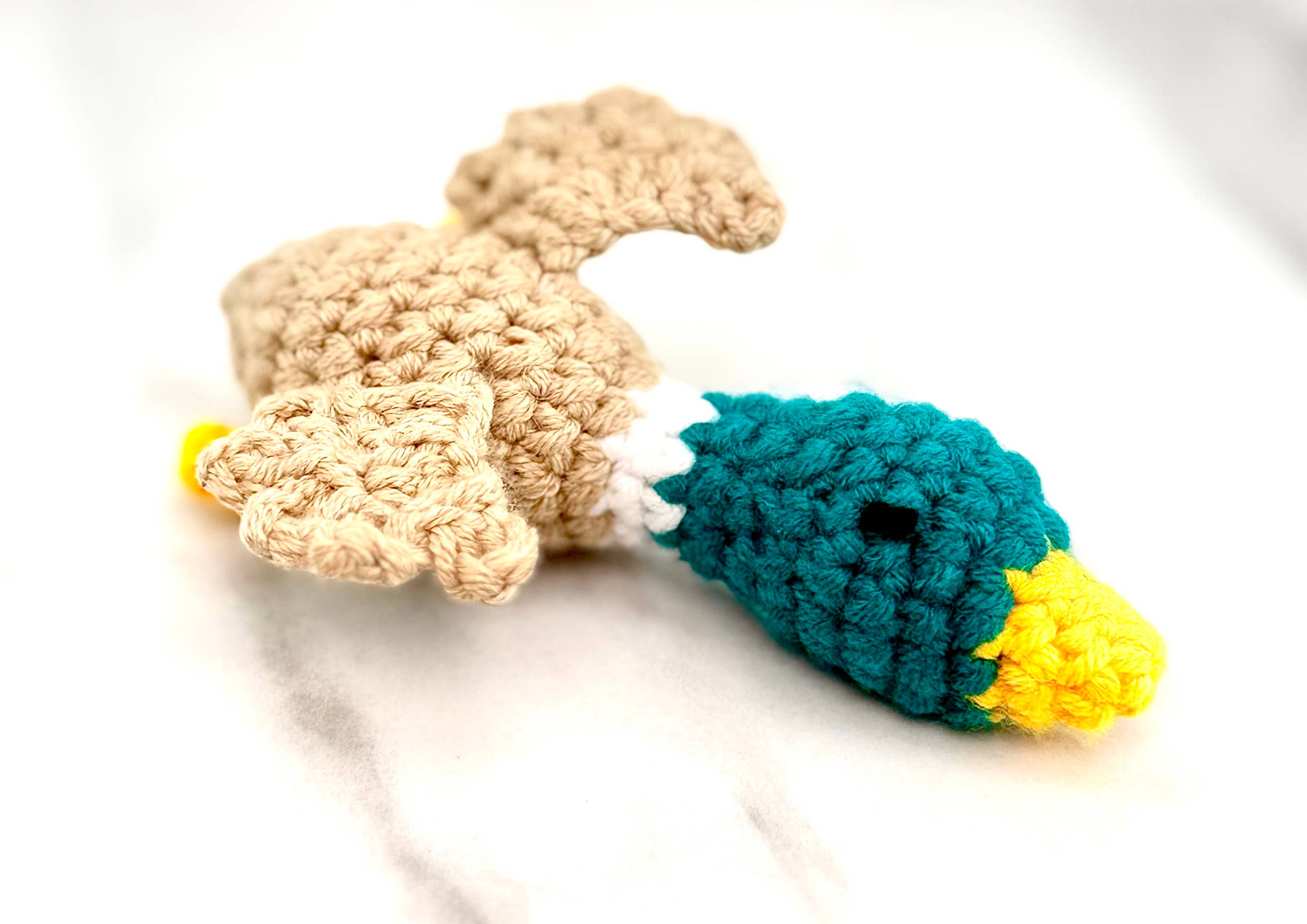 Hand Knitted Mallard Duck 3"