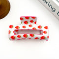 Playful Fruit-Inspired Hollow Rectangle Hair Claw Clip: Strawberry