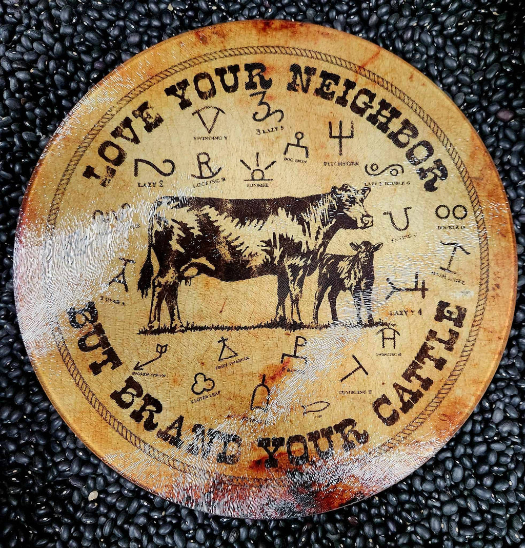 Brand Your Cattle Glass Cutting Board