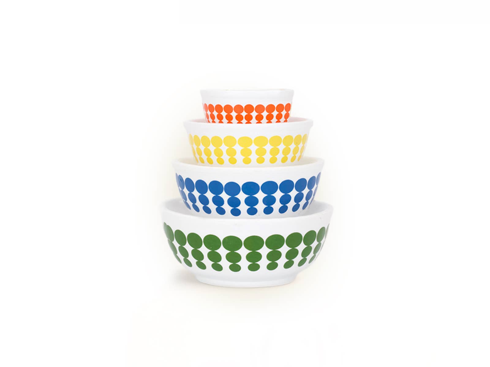Mini Pyrex-Inspired Mixing Bowls – Retro Stackable Set: Woodland