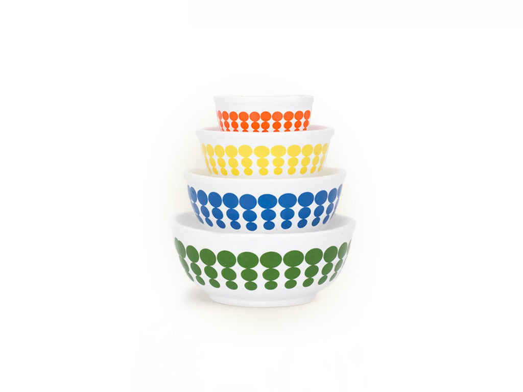 Mini Pyrex-Inspired Mixing Bowls – Retro Stackable Set: Spring Blossom