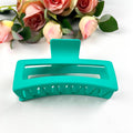 Solid color rectangular claw clip large hair clips: Lake-green
