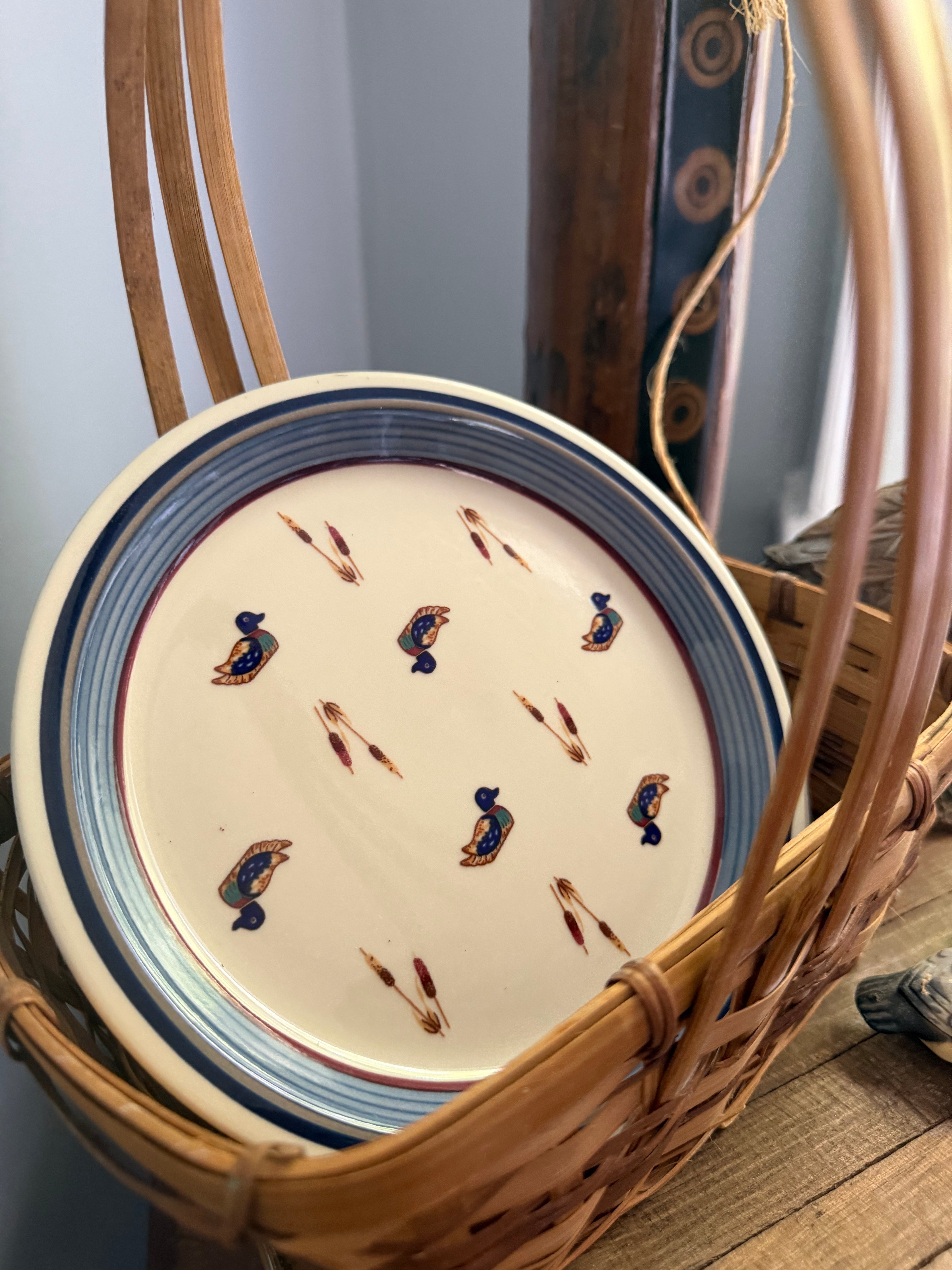 4 Piece Vintage Duck Dessert Plates