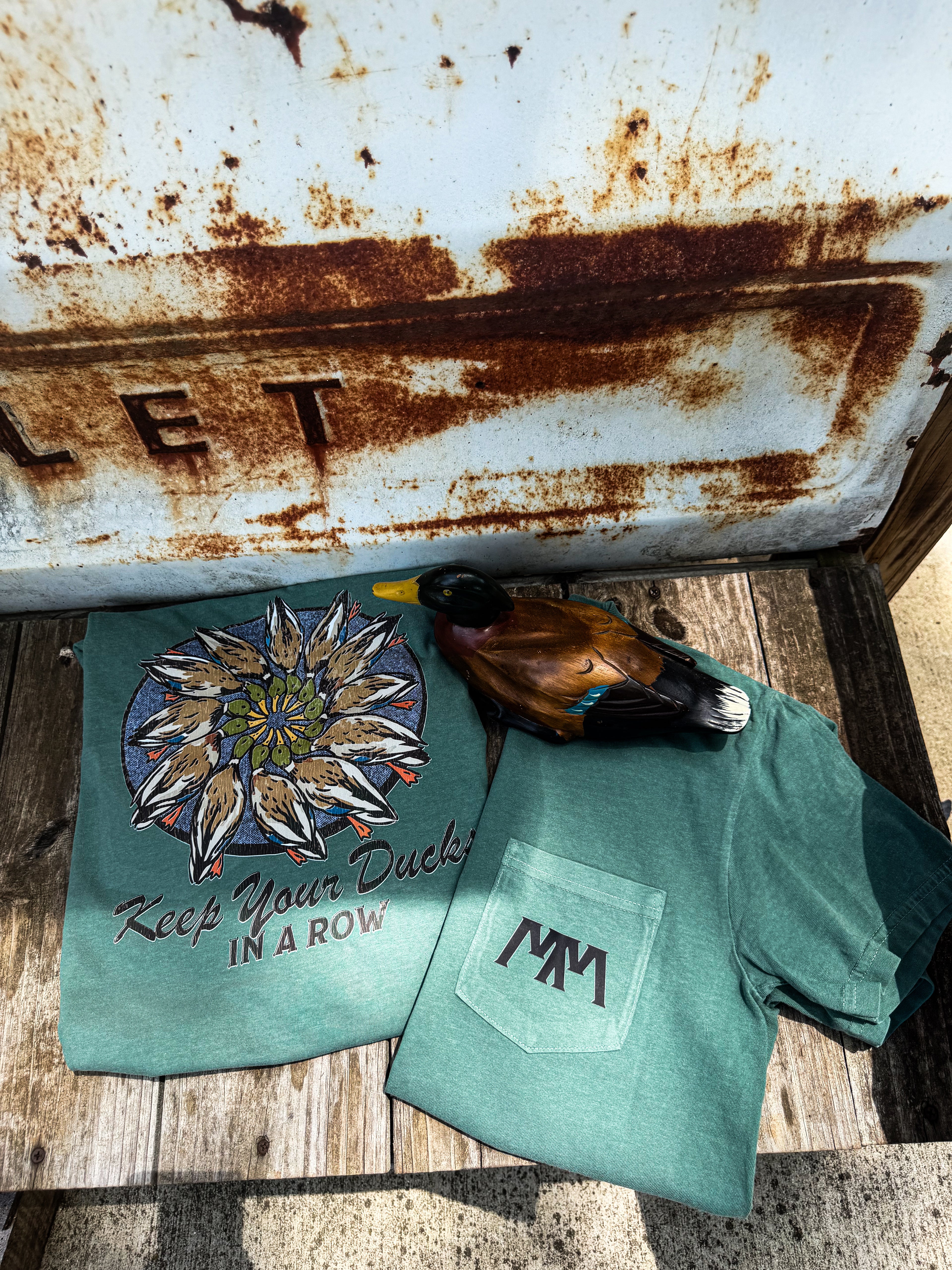 Keep Your Ducks In A Row Pocket Graphic Tee