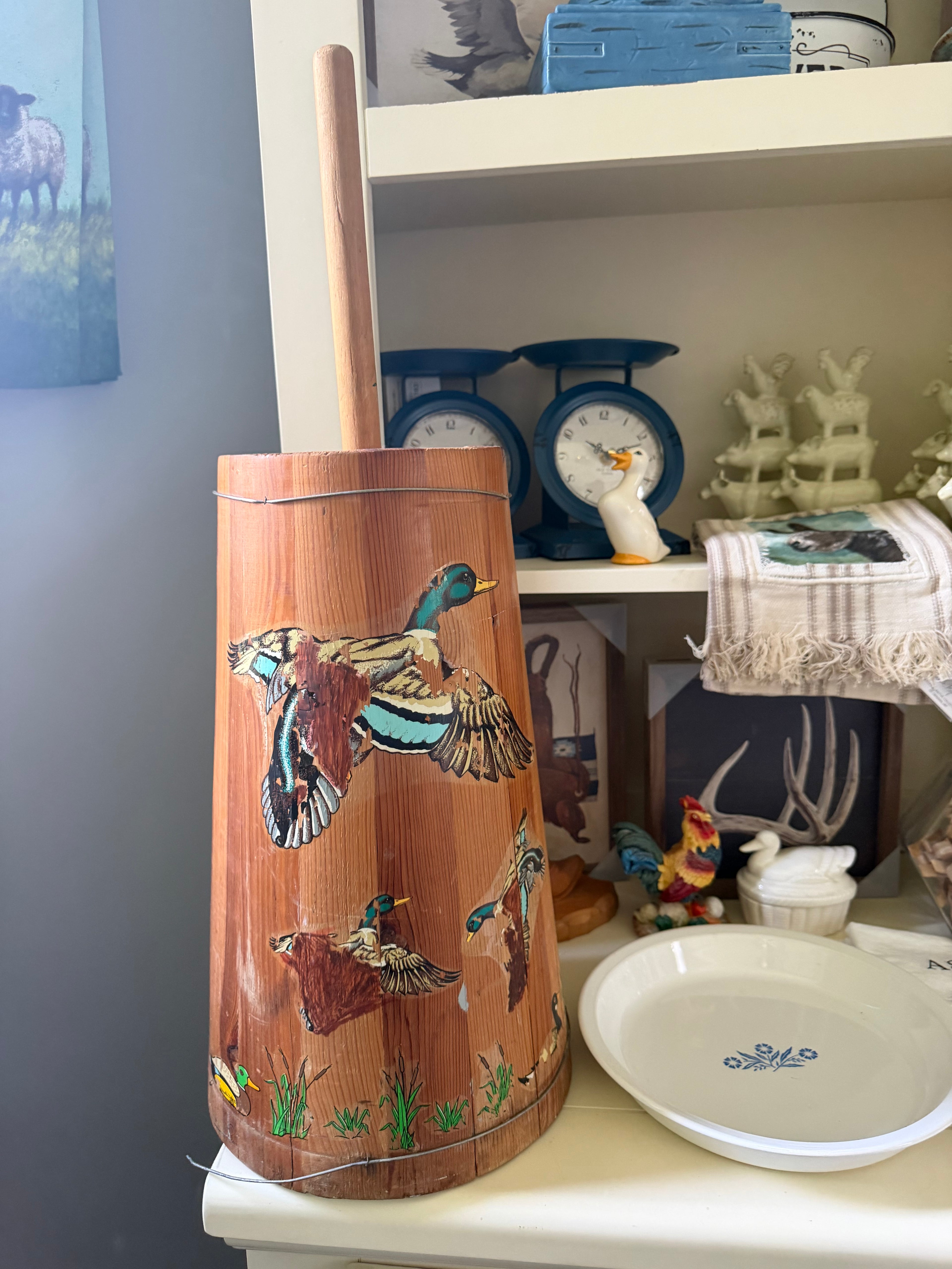 Vintage Mallard Butter Churn