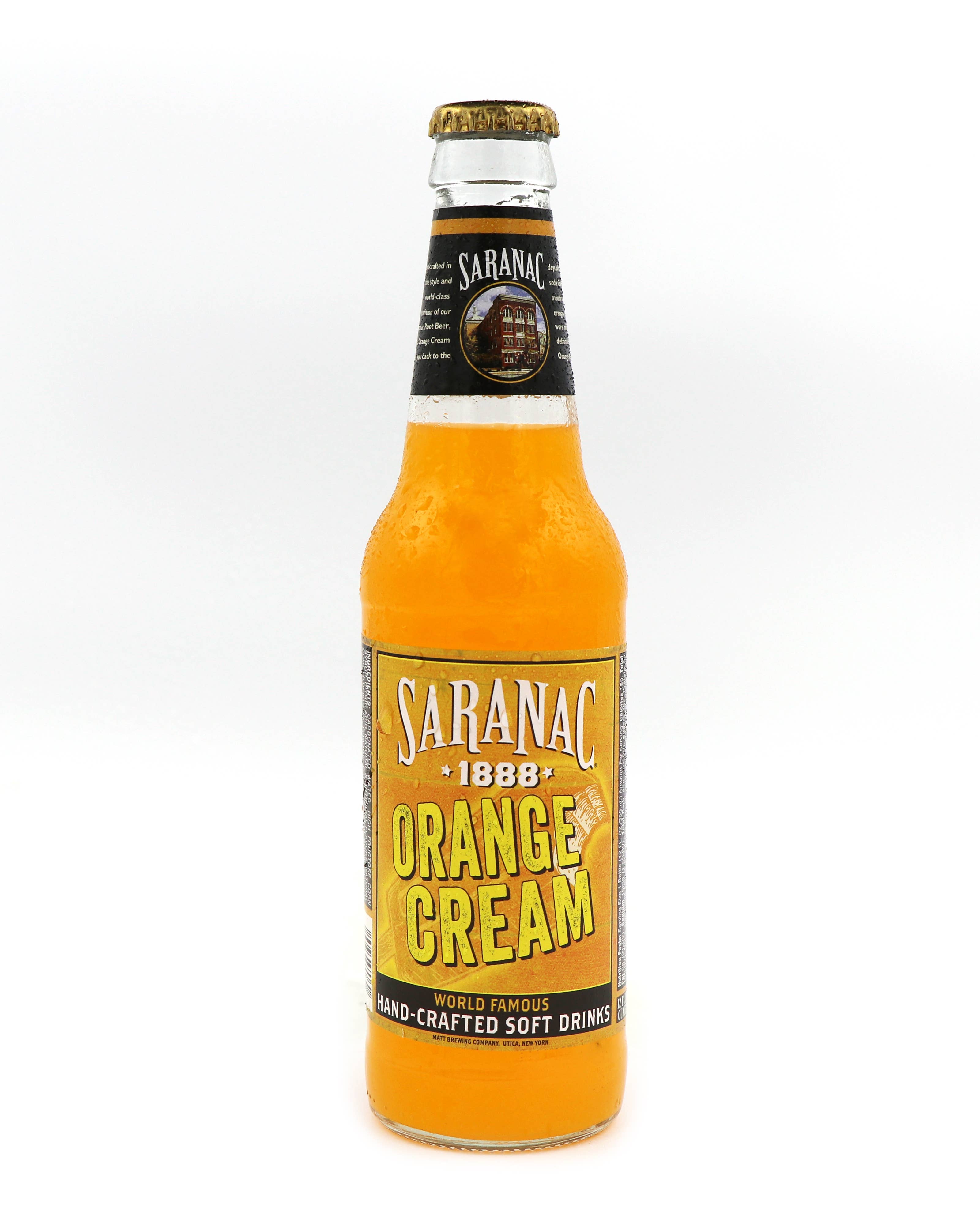 Saranac Orange Cream Soda, 12oz Glass Bottle 12ct