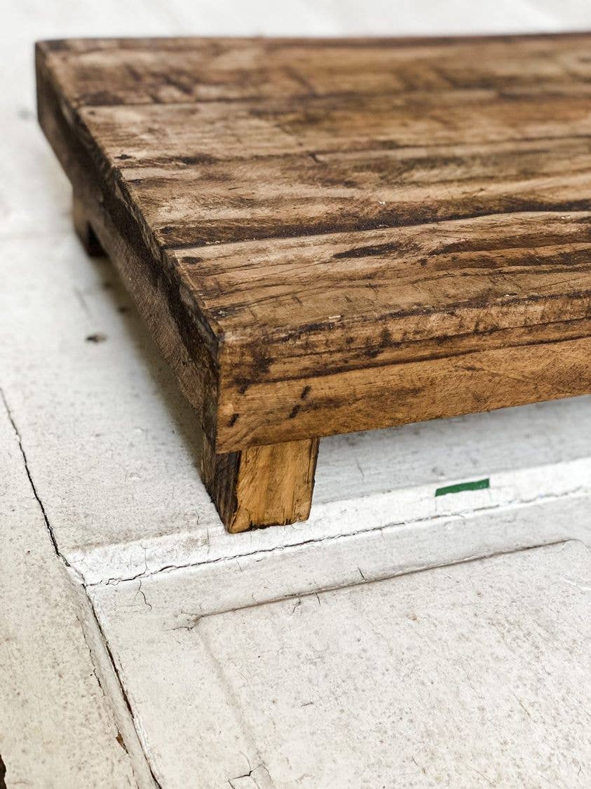 Handmade All Natural Rectangular Wood Stool