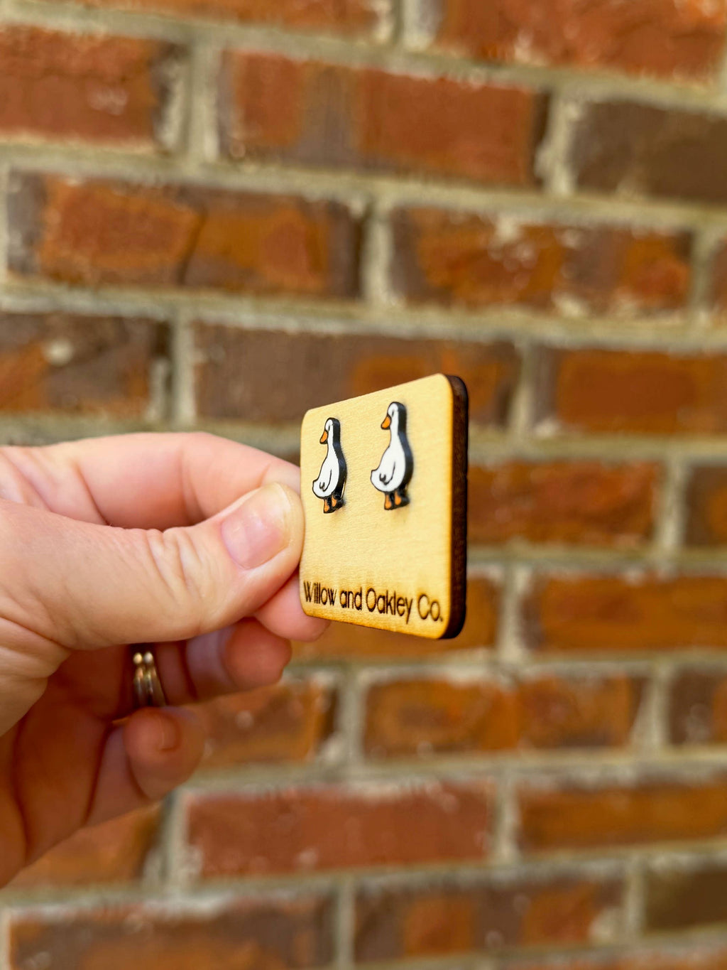 3d Printed Goose stud earrings