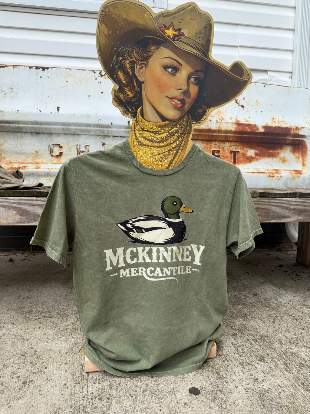 Olive Mineral Wash McKinney Mercantile Graphic Tee