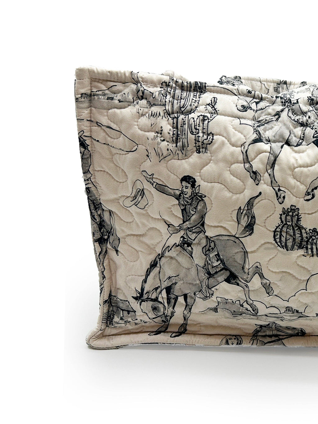 Birdie Linen/Black Quilted Tote