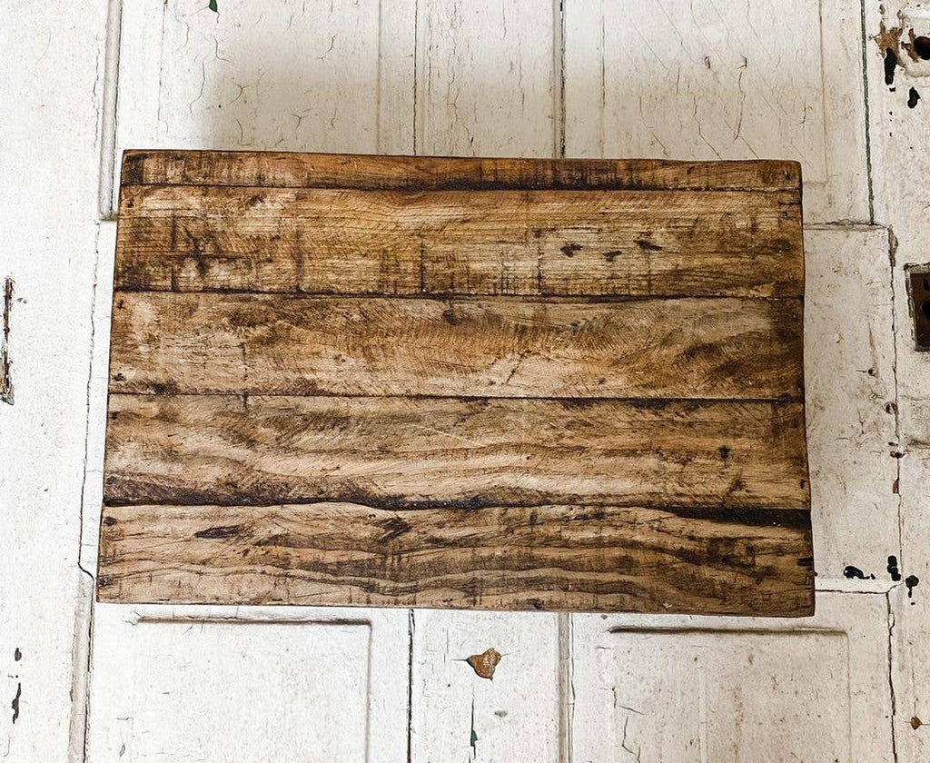 Handmade All Natural Rectangular Wood Stool