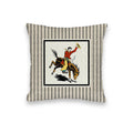 Framed Lazy J Linen Quilted Mini Pillow 8" x 8"
