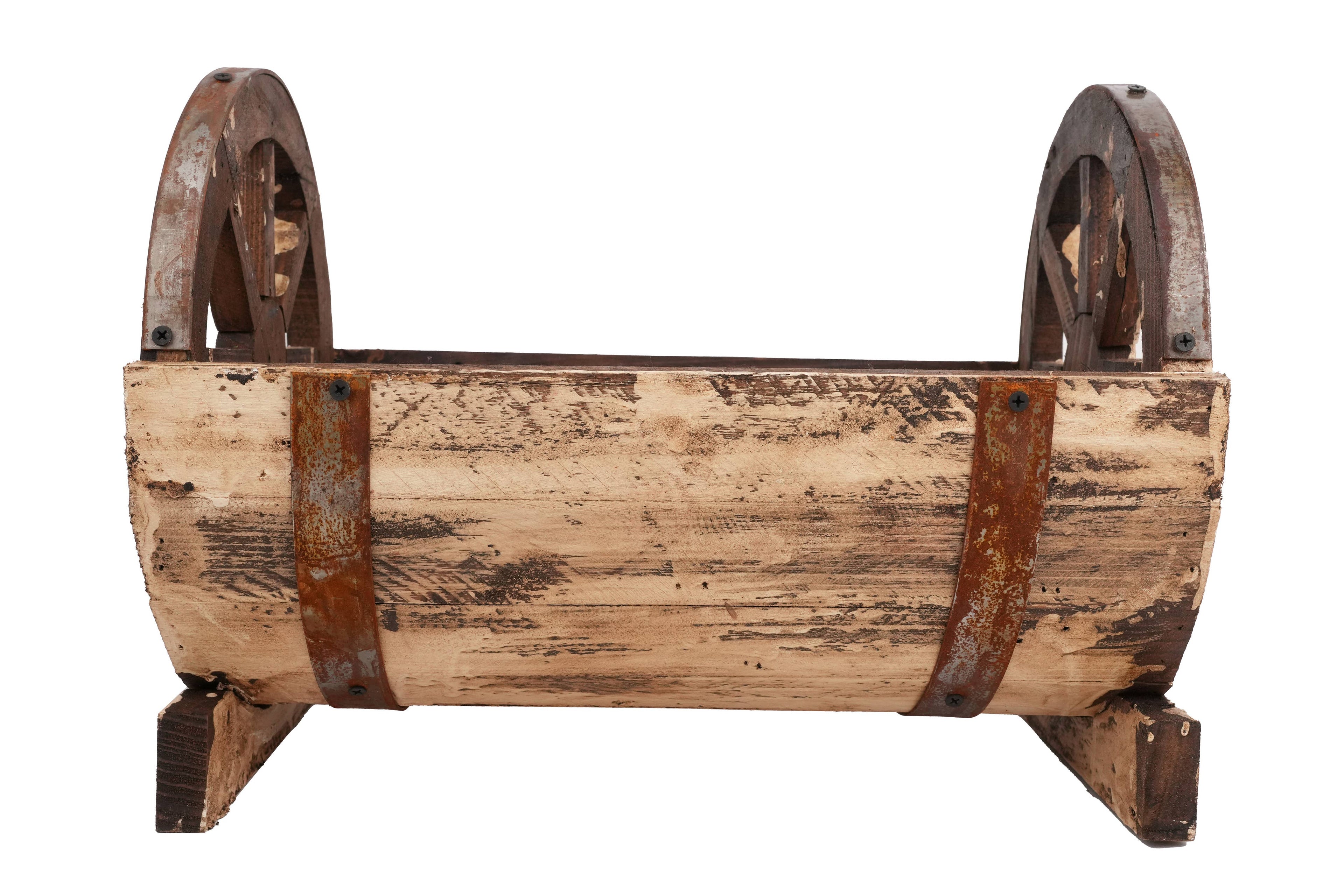Half Barrel Wooden Storage Rack