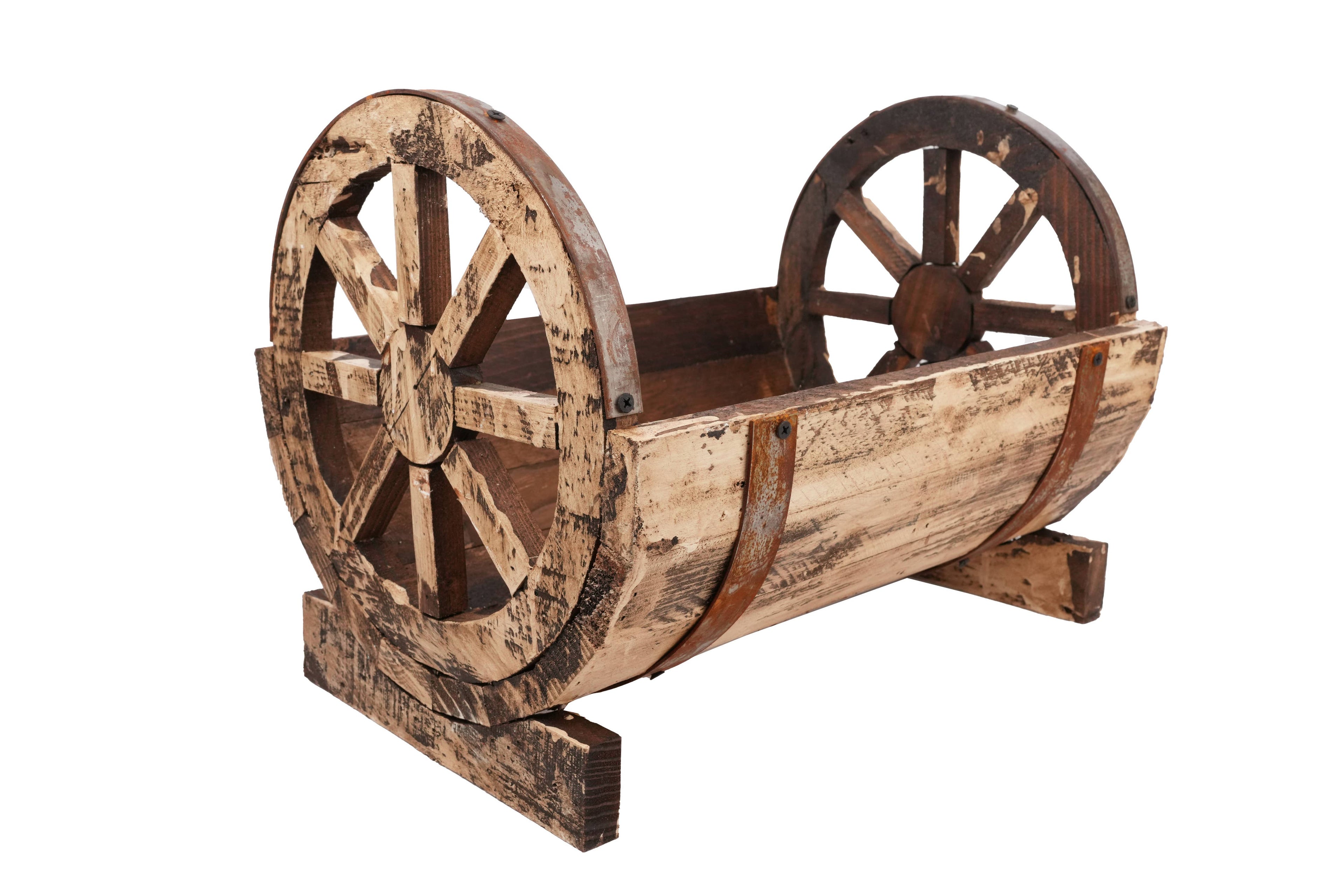 Half Barrel Wooden Storage Rack