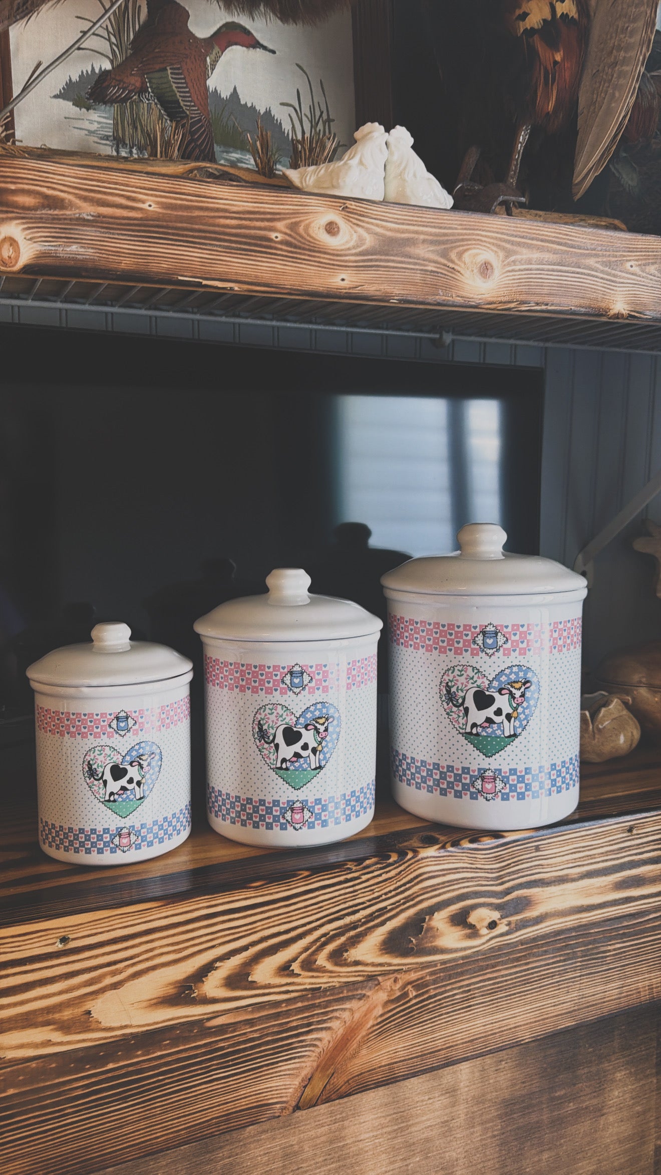 Old Fashion Cow Canisters- Set Of 3