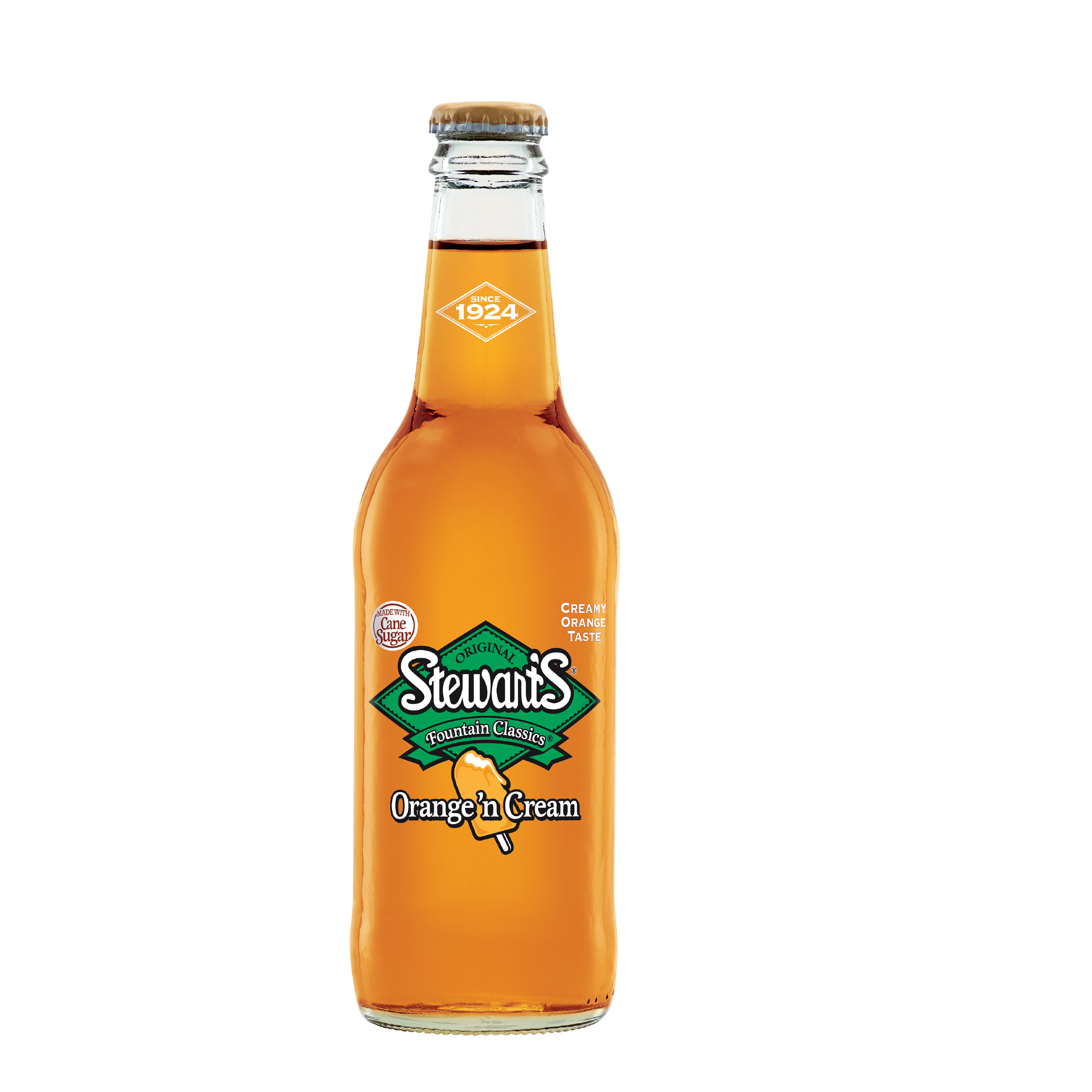 Stewart's Orange Cream Soda, 12oz Glass Bottle