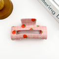 Playful Fruit-Inspired Hollow Rectangle Hair Claw Clip: Flower