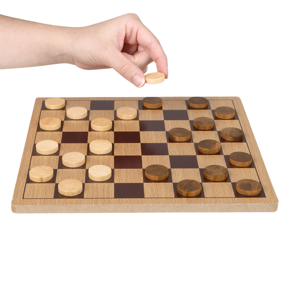Wooden Checkers Game