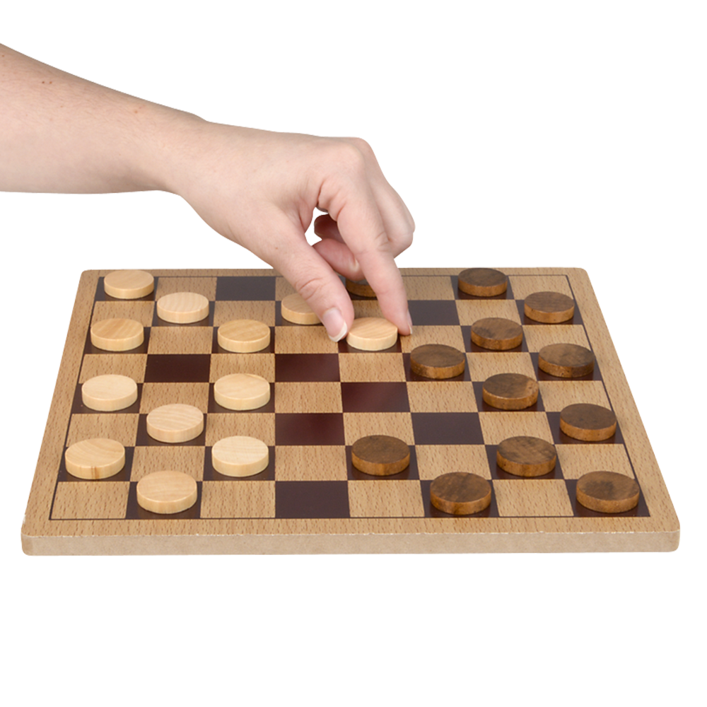 Wooden Checkers Game