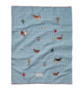 Country Farm Gingham Embroidered Tea Towel