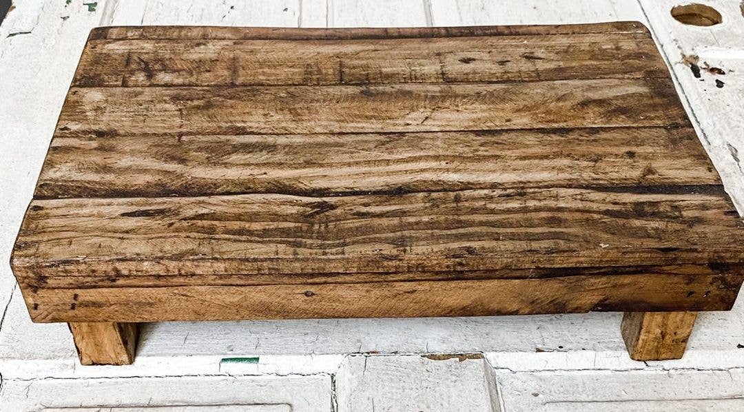 Handmade All Natural Rectangular Wood Stool
