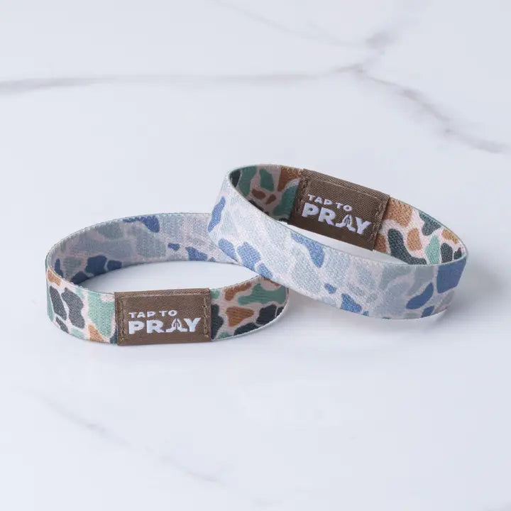 Tap To Pray™ Wristbands - River Rock Camo Classic & Sage