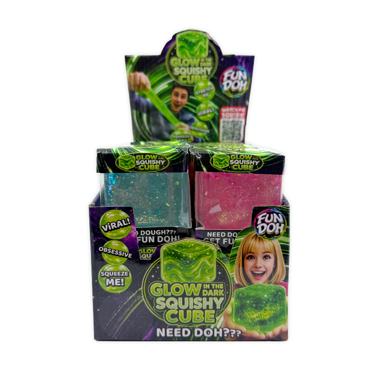 Fun Doh Glow in the Dark Squishy Sparkle Cube