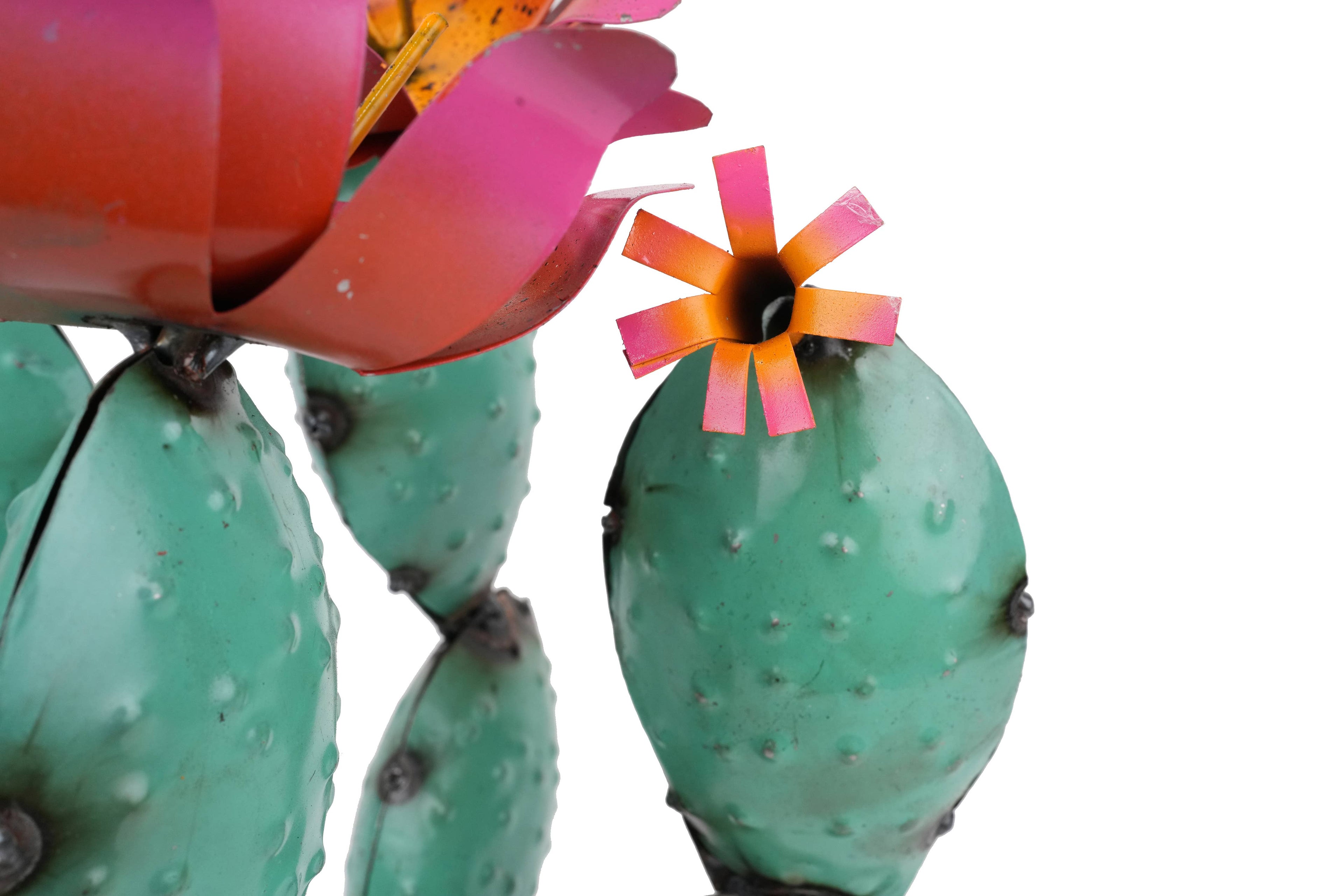 Desert Valley Metal Prickly Pear Cactus: Turquoise