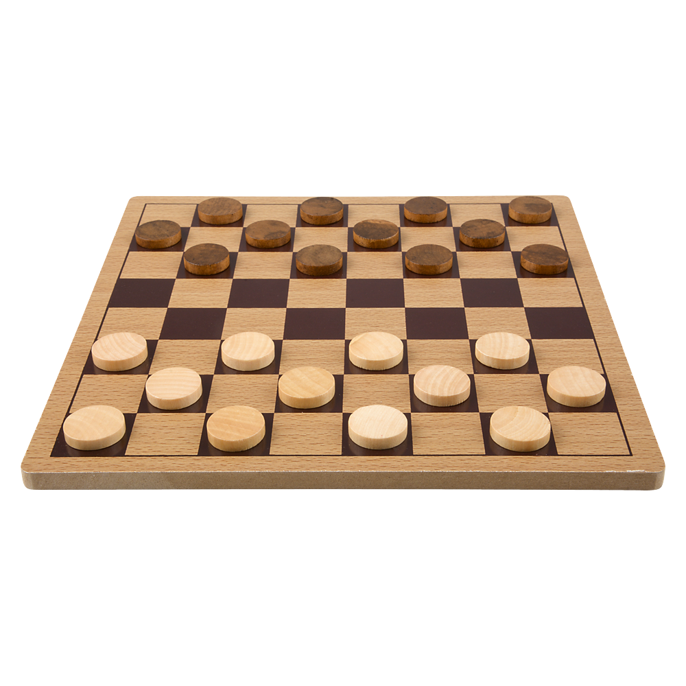 Wooden Checkers Game