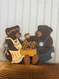 Country Folk Art Metal Teddy Bears