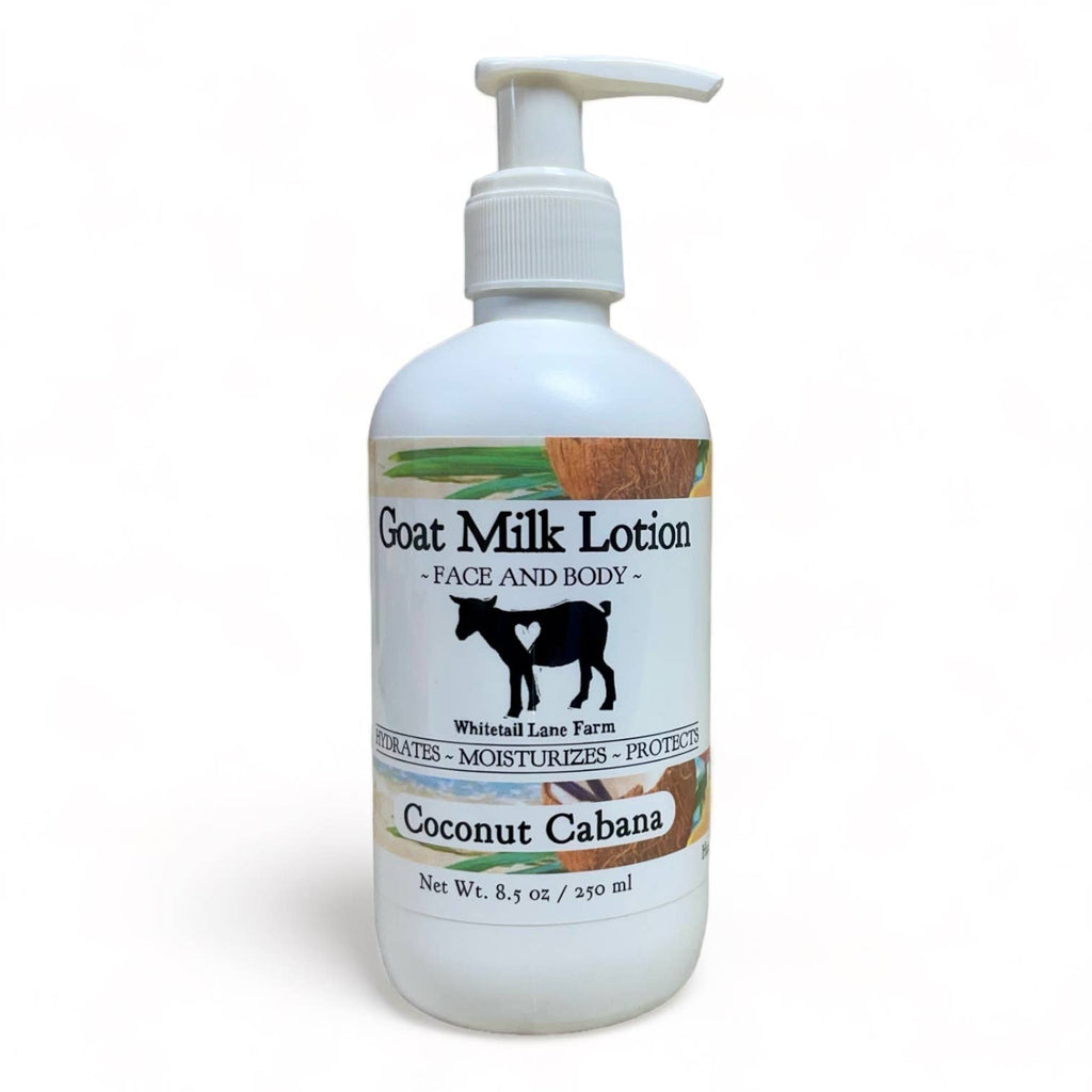 Goat Milk Lotion - Coconut Cabana: 8.5 oz with disc cap lid