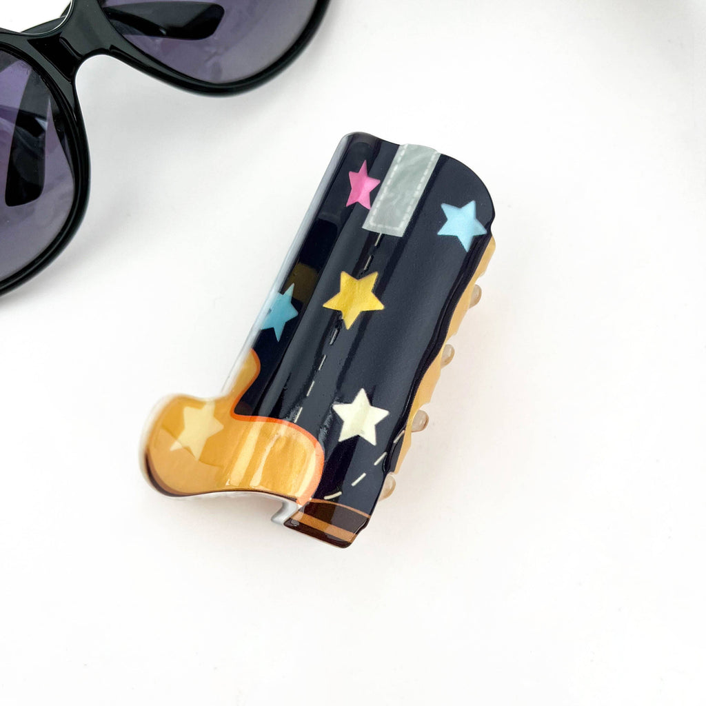Cute Cowboy Boot Hair Claw Clip: Green