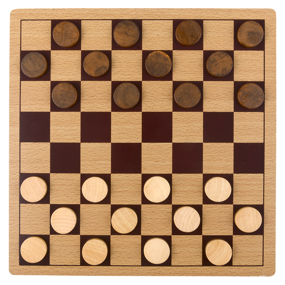 Wooden Checkers Game