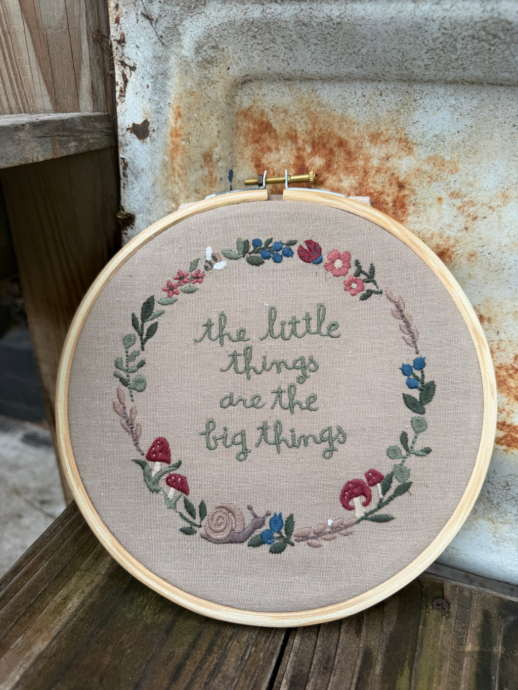 Little Things Hand Embroidered Hoop