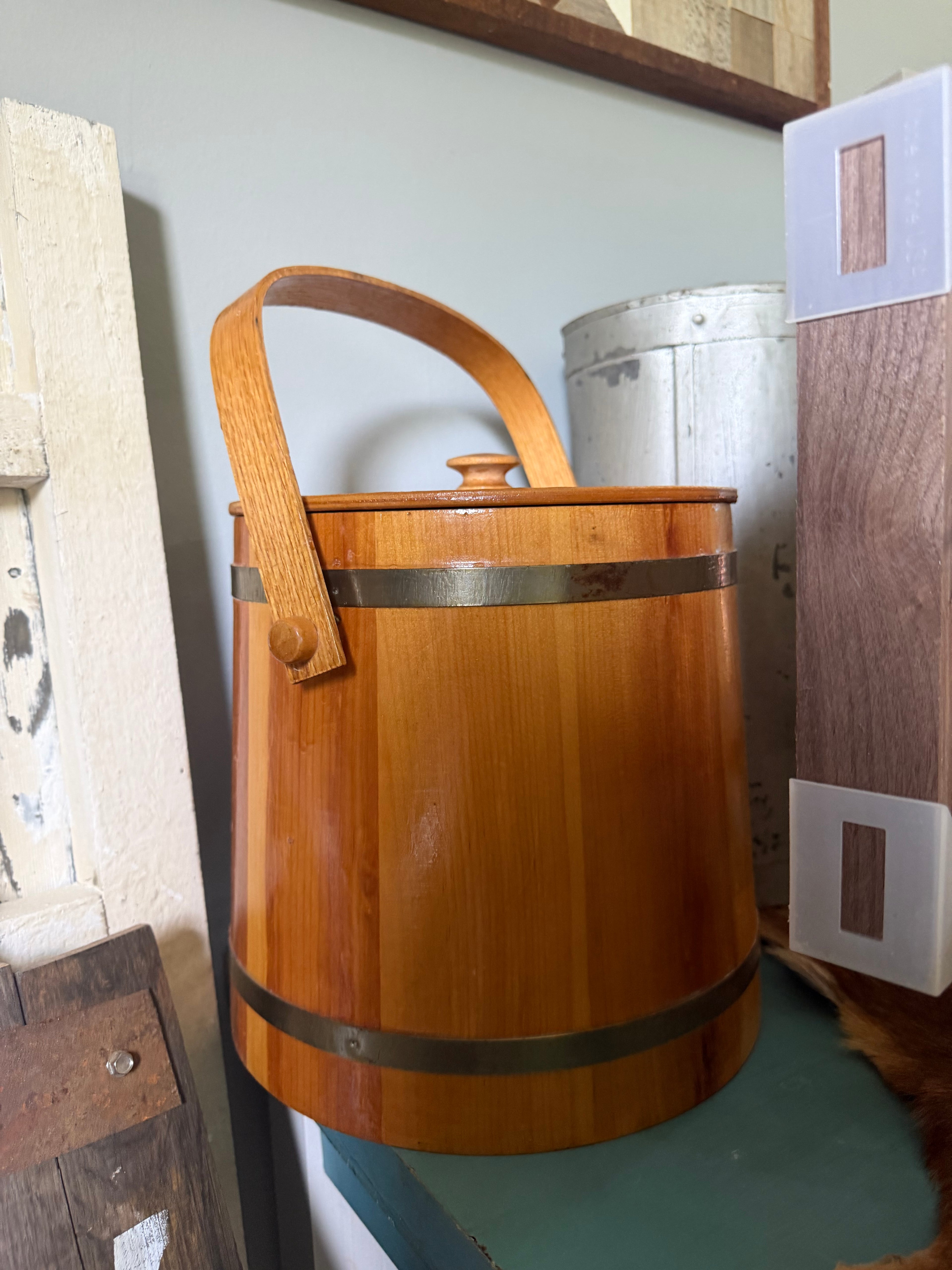 Vintage Wooden Ice Bucket