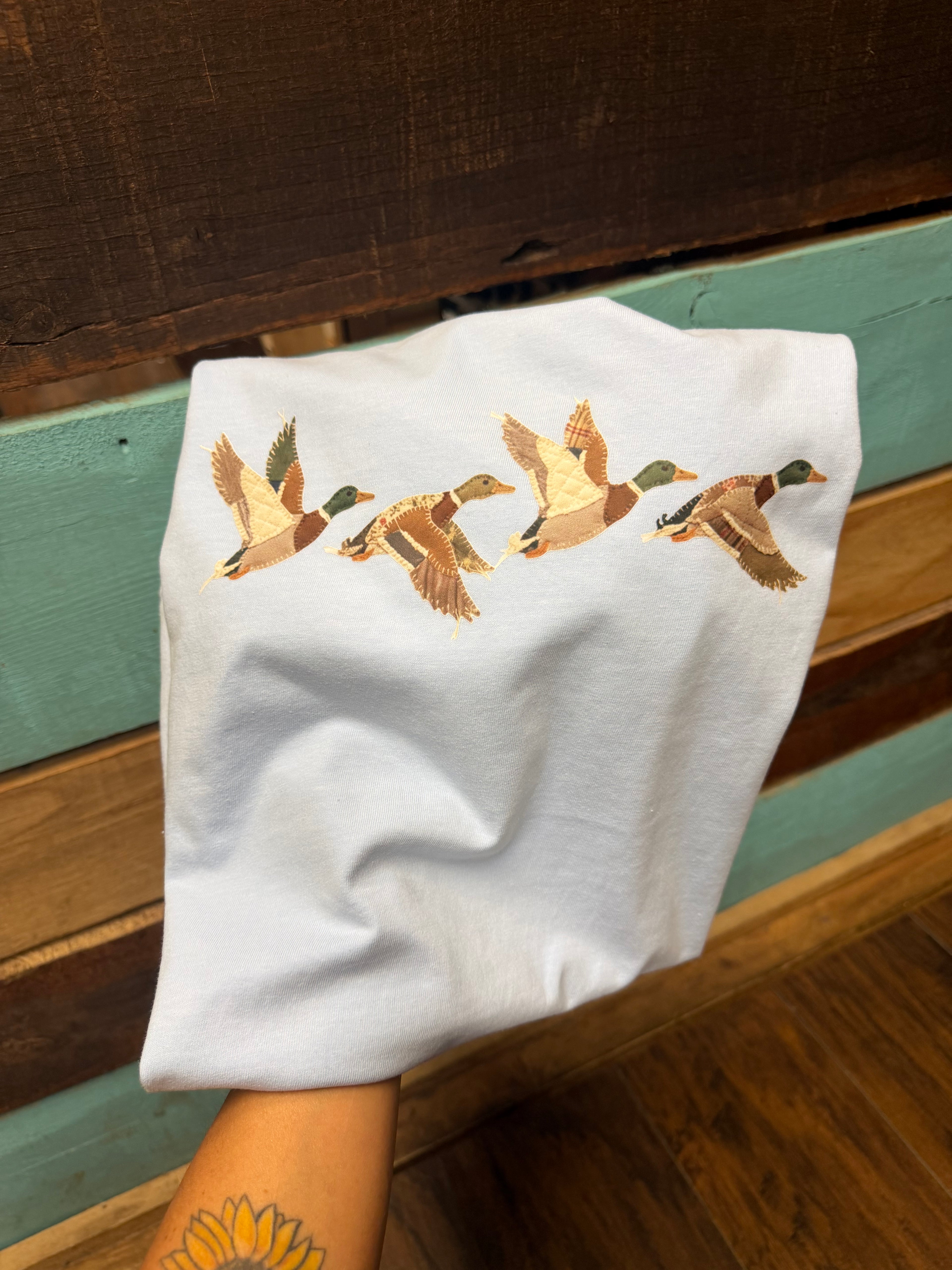 Flying Patchwork Ducks Graphic Tee