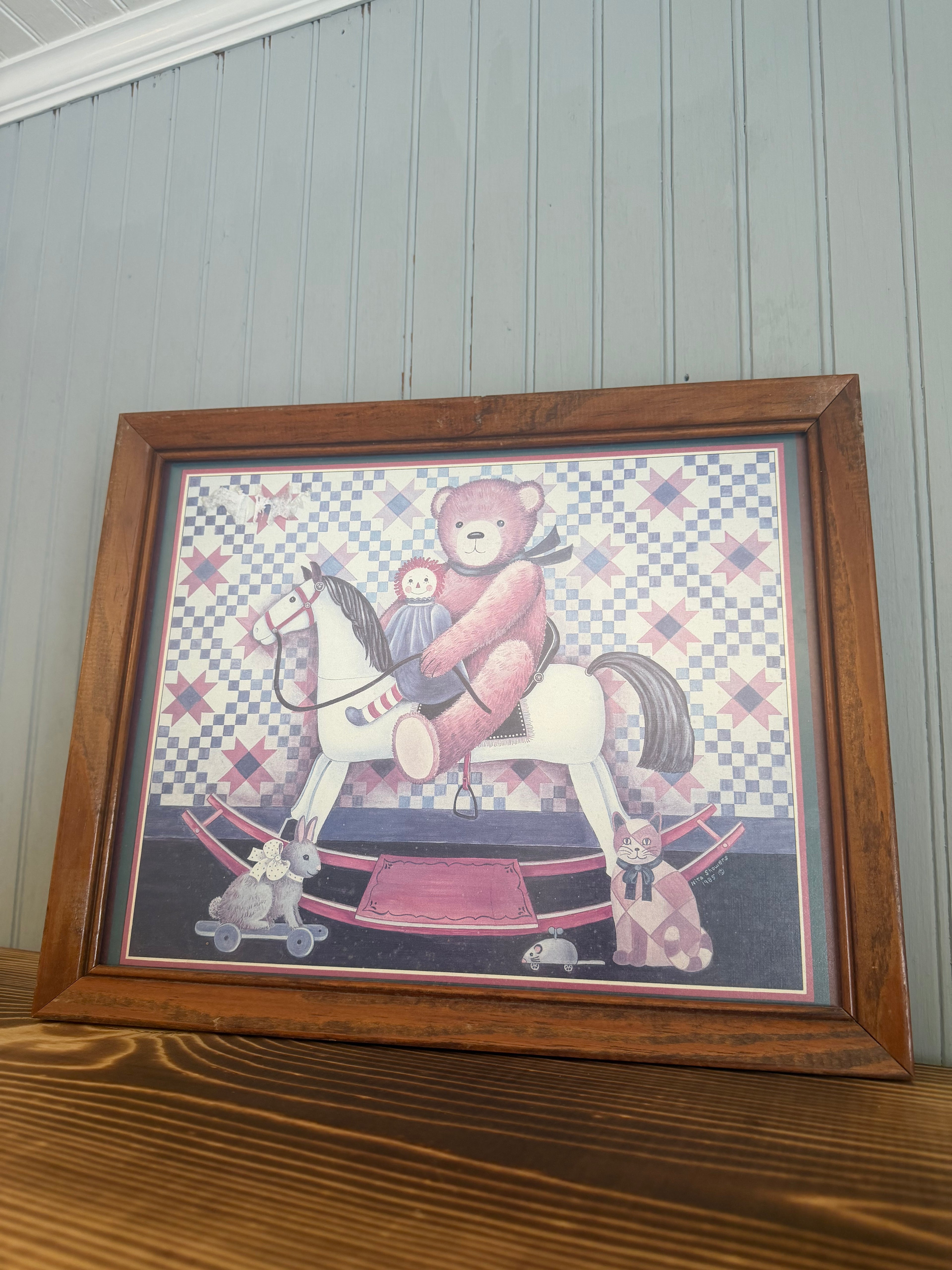 1990's Rocking Bear Cottagecore Decor